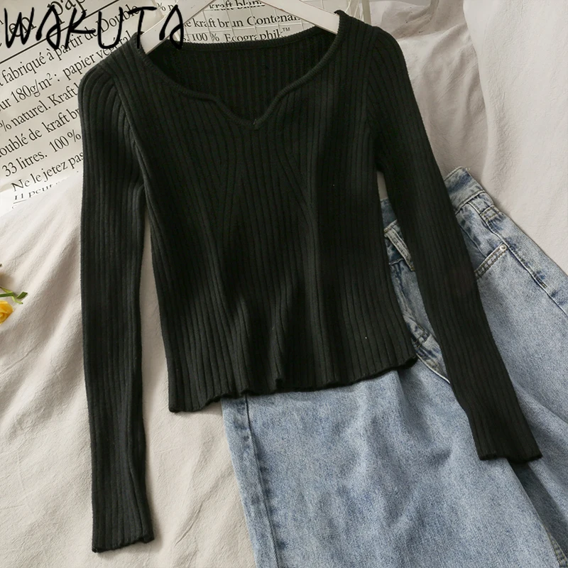 Свитер женский осенне-зимний с длинным рукавом и круглым вырезом | Женская одежда