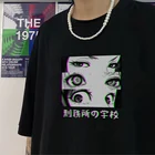 Женская футболка Harajuku, японская Тюремная школа, Грустный топ с глазами японской Девушки, призрачный клинок, аниме, комикс, лоли, Повседневная Уличная одежда, манга, женская футболка