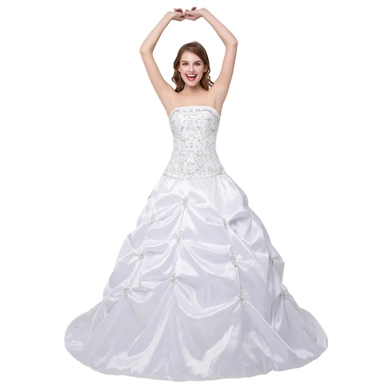 H & S свадебное бальное платье Свадебные платья с вуалью 2019 без бретелек и расшитый