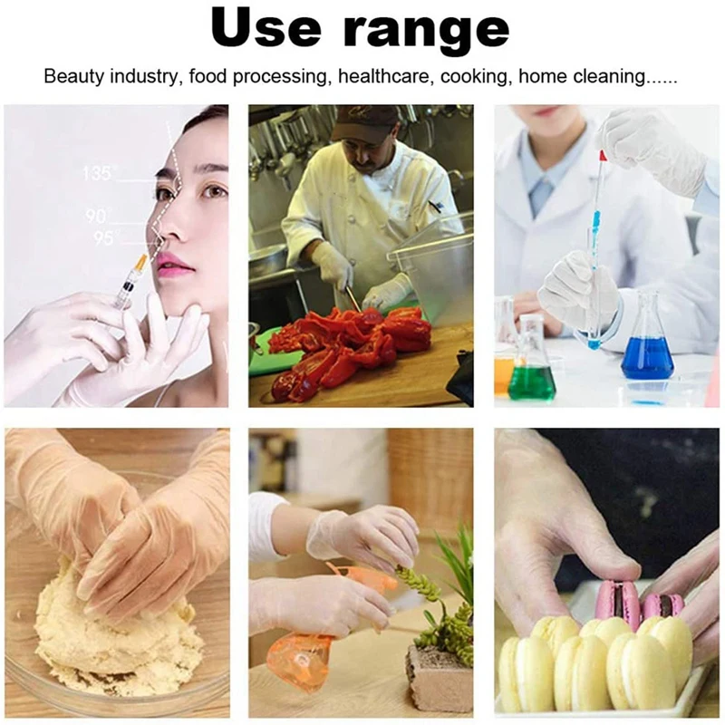

Disposable PVC Gloves, Non-Sterile, Powder Free, Smooth Press, Food Service Grade, 300PCS