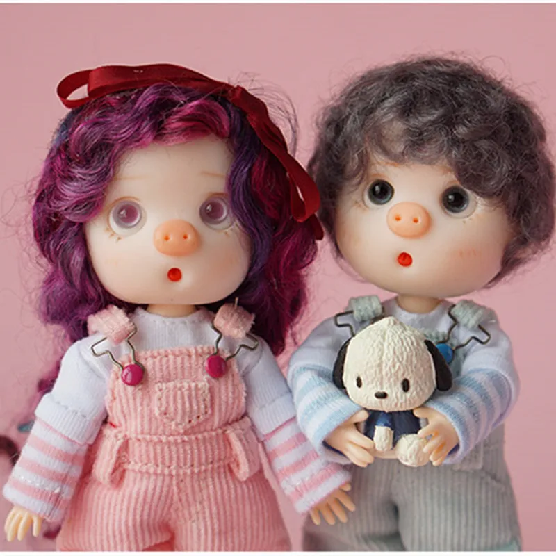 

Obitsu11ob11 Baby Clothing Azone12cu-poche Beautiful Knot Pig An Qi Wear Stitching Sleeve T-shirt Accessories