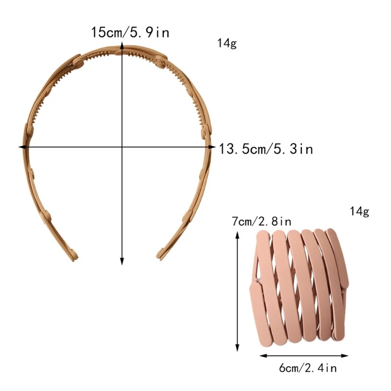 

Folding Hairband Telescopic Non-Slip Headbands Portable Hair Accessories