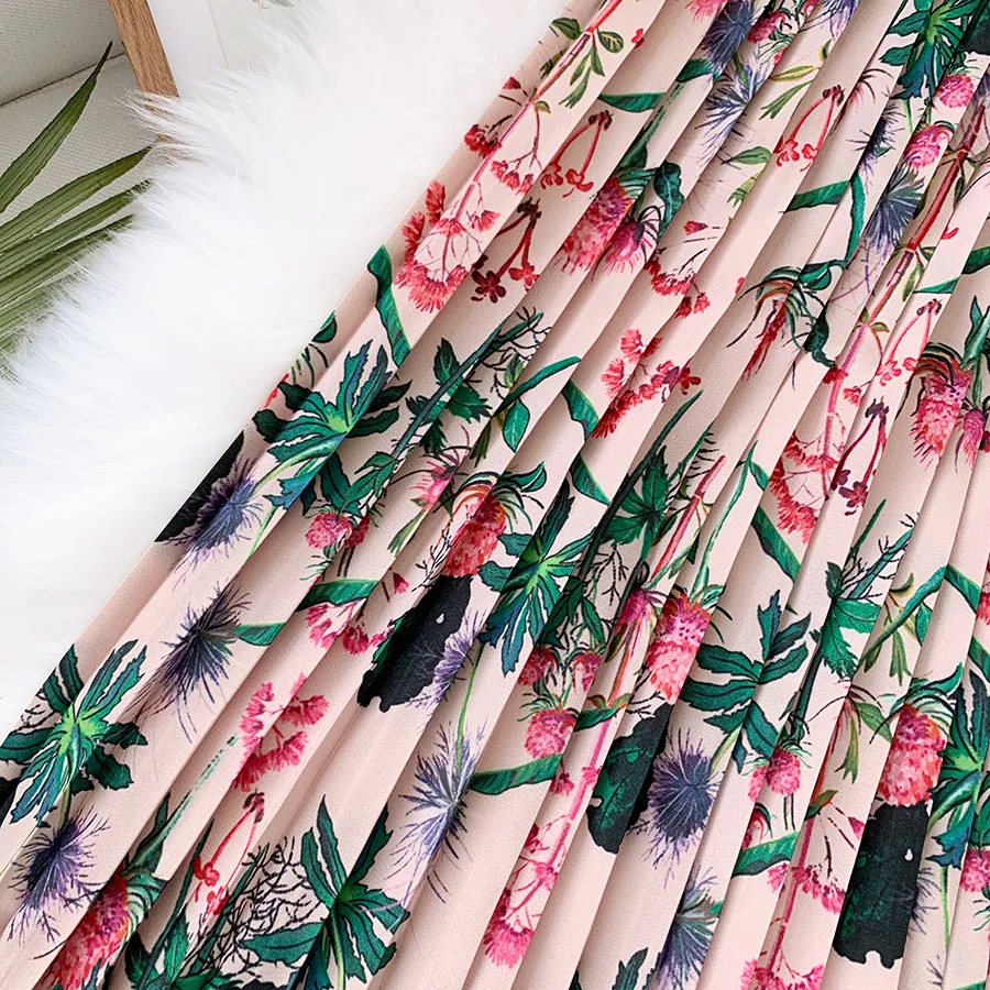 Sherhure 2020 высокая талия женские летние длинные плиссированные юбки Saia Boho цветочный