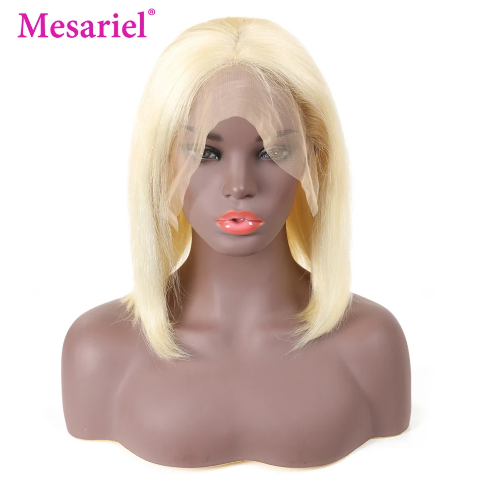 Короткие парики Mesariel Bob на шнурках для черных женщин Remy 13x4 фронте человеческих