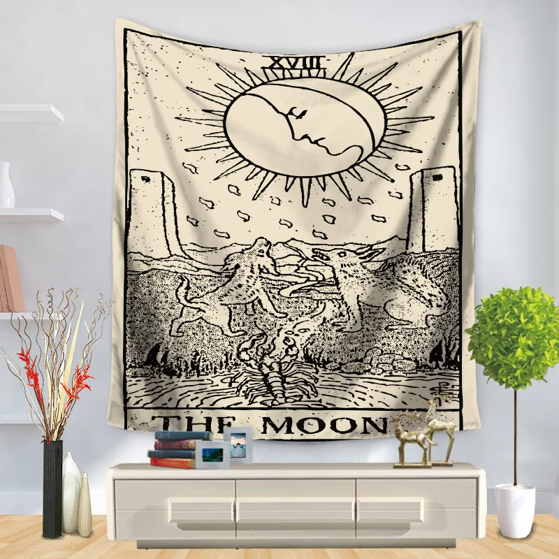 Гобелен с карточками Таро настенный астрологический коврик для гадания пляжный