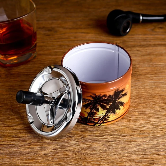 Пепельница бездымная &quotДевушка и пальмы&quot 12 х 9 см 411723 | Дом сад