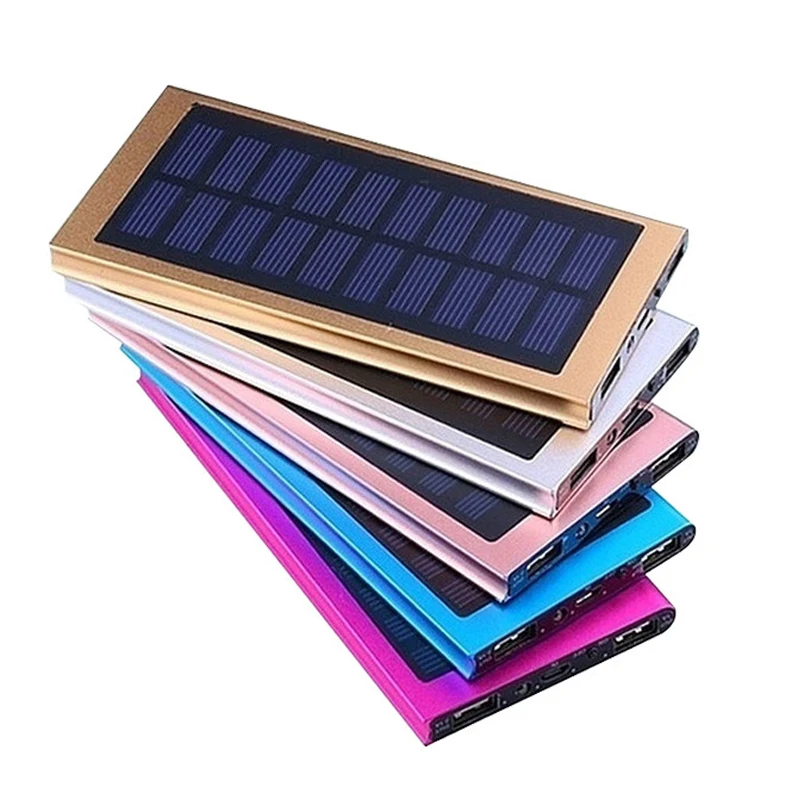 10000mah solar power bank large capacity ultra thin 9mm with led light external solar charger travel powerbank for smartphone free global shipping