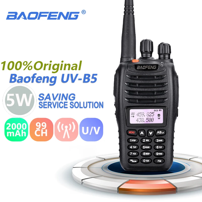 Baofeng UV-B5 иди и болтай Walkie Talkie “иди 5 Вт UHF VHFSMA-F Dual Band легкий Портативный Ham