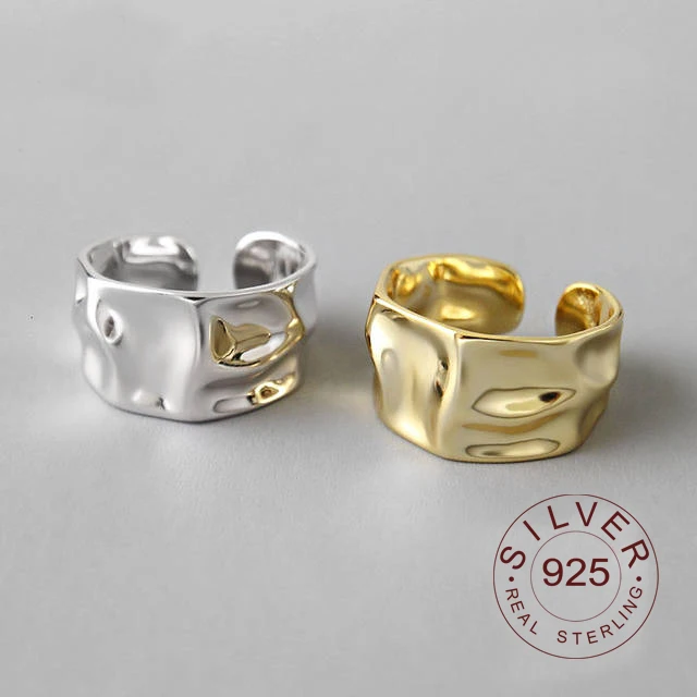 

Irregular 925 Sterling Silver Rings Female Resizable Korea Ring Handmade Anillos Plata 925 Para Mujer Bijoux Femme 2020 Jewelry