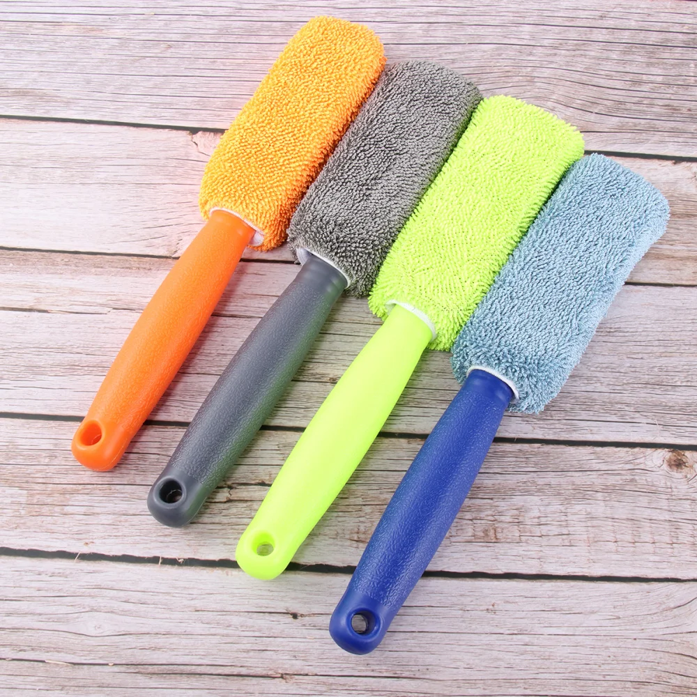 

4pcs Car Motorcycle Wheel Tire Superfine Fiber Brush Hub Clean Wash Useful Brush Car Truck Motorcycle Bike Washing Cleaning Tool