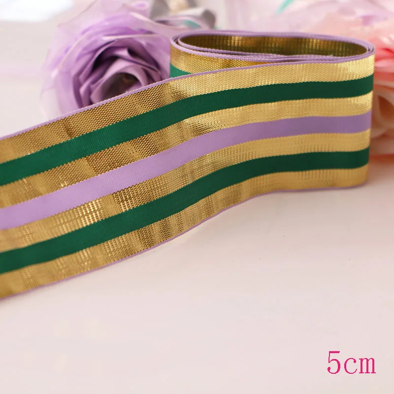 5cm2yard Аксессуары для творчества, лента с проволочным краем, Жесткая сетка, лента, Золотая и Серебряная лента, декоративная подарочная коробка с деревом, упаковка с бантом - Цвет: 5cm2yard
