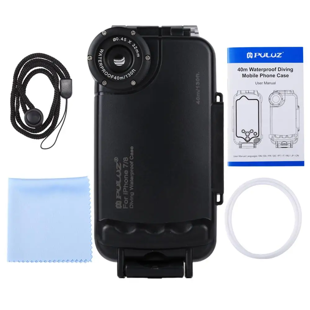 PULUZ Водонепроницаемый чехол 40 м Корпус для дайвинга подводный защитный iPhone 7 8/7 plus