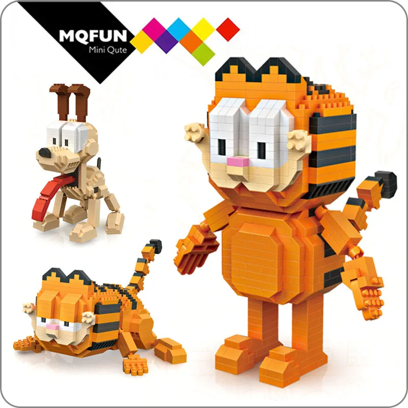 LOZ Kawaii фильм мультфильм Кот собака животные Odie Garfield мини пластиковые