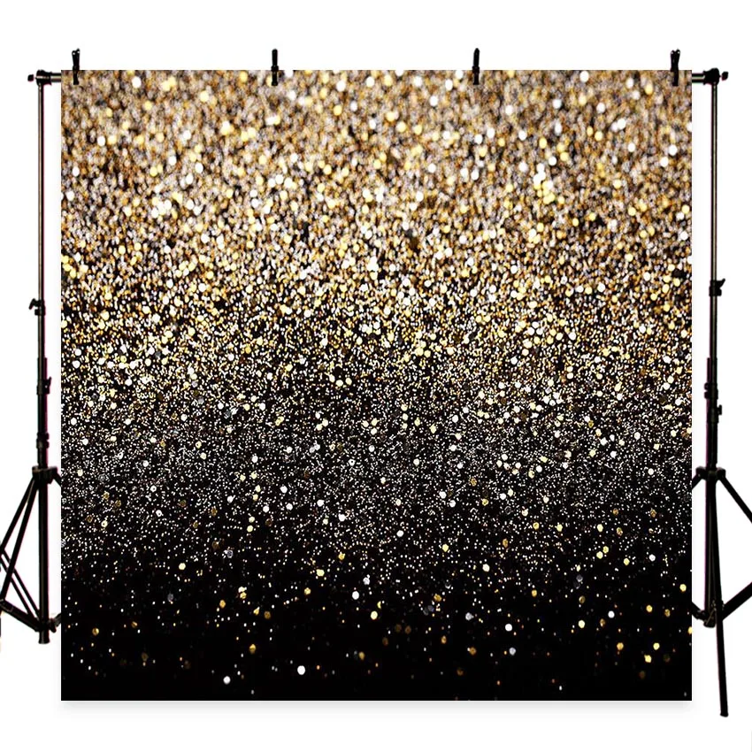 

MEHOFOND Photography Backdrop Glitter Bokeh Gold Black Shiny Selfie Wedding Birthday Party Photo Studio Background Photocall