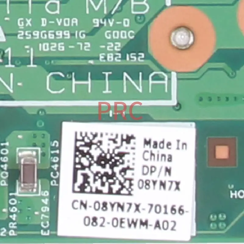 CN 08YN7X для DELL Vostro 3400 V3400 HM57 PGA 989 материнская плата ноутбука 09297 1 48.4ES11.011 DDR3