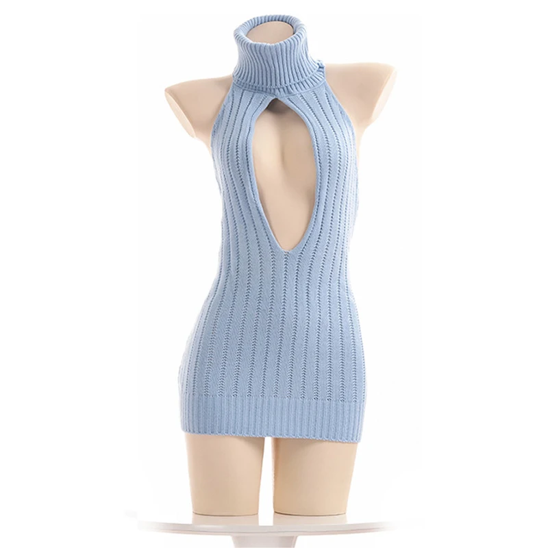 AniLV японский аниме женский свитер с высоким воротником платье лямкой на шее