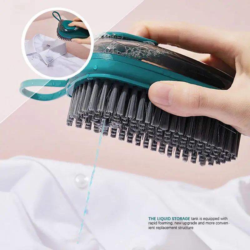 

3 In1 Bathroom Cleaning Brush Cleaner Automatic Liquid Dispenser Magic Sponge Kitchen Brush Pot Dish Washing Brush Cleaning Tool