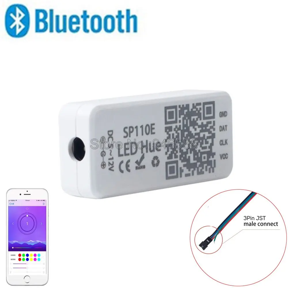 SP110E Bluetooth контроллер пикселей 1024 для DC5V DC12V WS2811 WS2812 SK6812 RGB RGBW APA102 WS2801 цветная