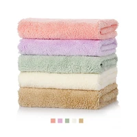 1pc 30x30cm square small soft coral fleece absorbent bathroom children face towel