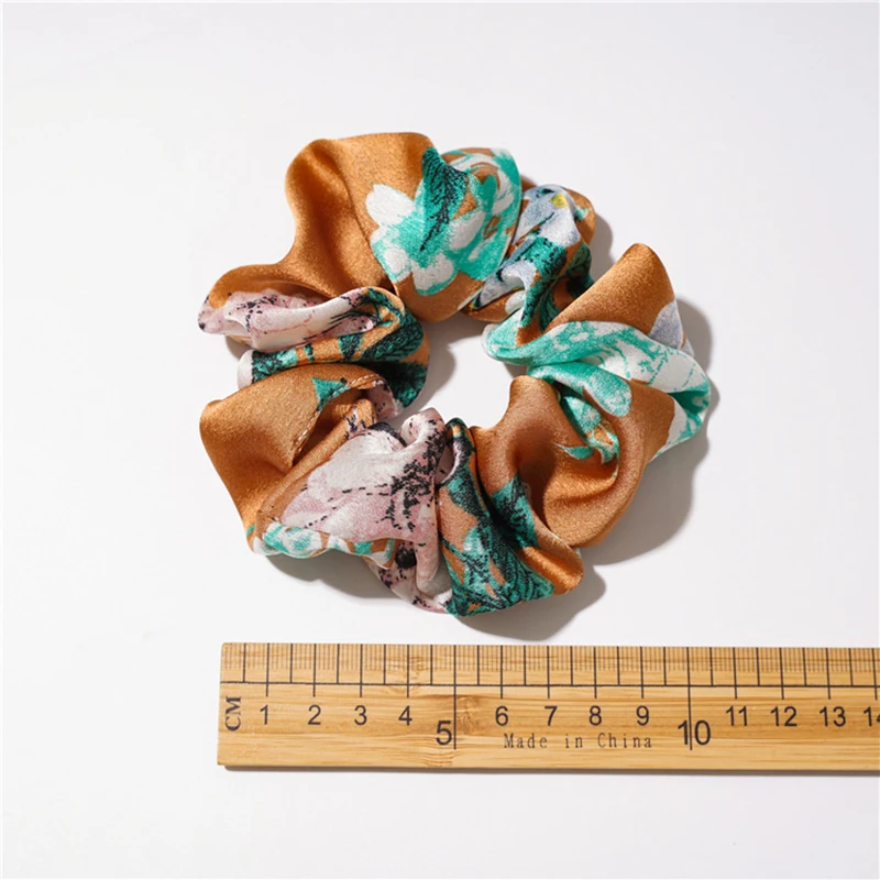 

Floral Print Printed Scrunchies Hair Accessories For Women Girl Elastic Hair Ring Hair Tie Ponytail Holder Rubber Hair Bands