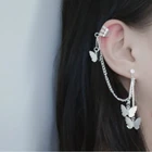 Корейские серьги, модные ювелирные изделия, Бабочка, кисточка, серьги, цепочка, двойные сережки oorbellen, роскошные дизайнерские ювелирные изделия для женщин