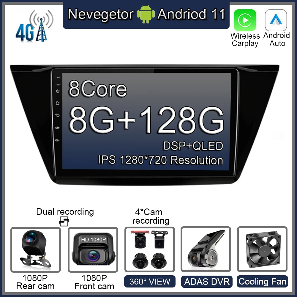 

Автомобильный радиоприемник на Android 11 для VW/Volkswagen/TOURAN 2016 2017 2018- GPS CANBUS Автомобильный мультимедийный проигрыватель ОЗУ 8 Гб 4G камера DSP No 2din
