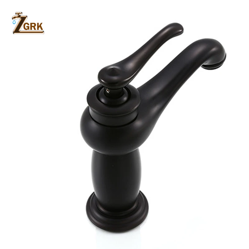 

Basin Faucet Black Brass Lamp Style Bathroom Sink Faucet Single Handle Deck Vintage Wash Mixer Tap Crane