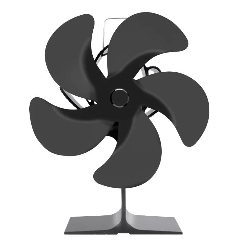 

5 Blade Fireplace Fan Quiet Safe Heat Powered Stove Fan Aluminum Alloy Home Fireplace Heating Fan Efficient Heat Distribution