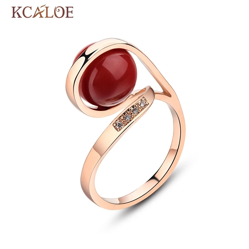 KCALOE Красные Искусственные Коралловые Кольца Для Женщин Ювелирные Изделия На