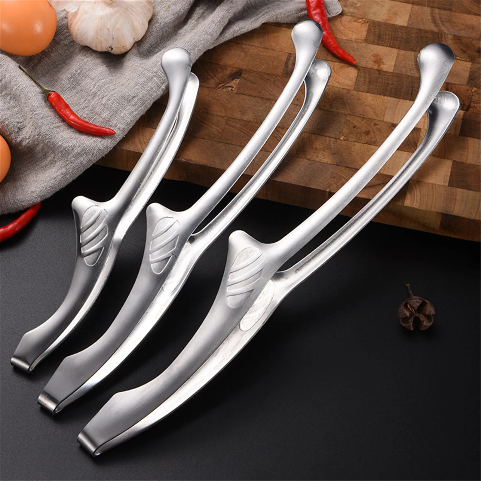 

Stainless Steel Tweezers Buffet Seafood With Bread Cake Pastry Cooked Food With Food Clip Cooking Tool Barbecue Kitchen Tools#45