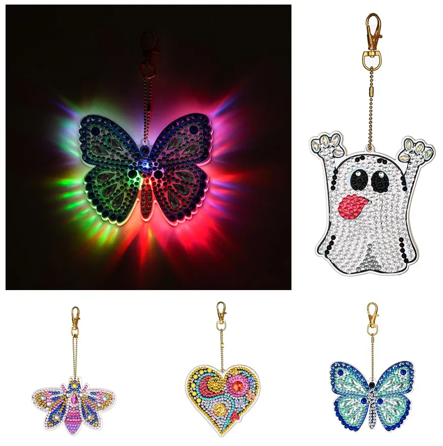 Светящийся брелок Pat с алмазной живописью сделай сам цепочка подвеской в виде
