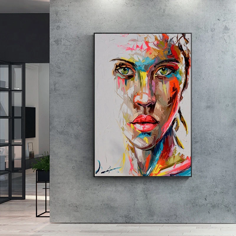 

Graffiti Female Portrait Oil Painting Home Decoration Printing Oil Painting Decorativ Wall Art Photo Cuadros Living Room Bedroom