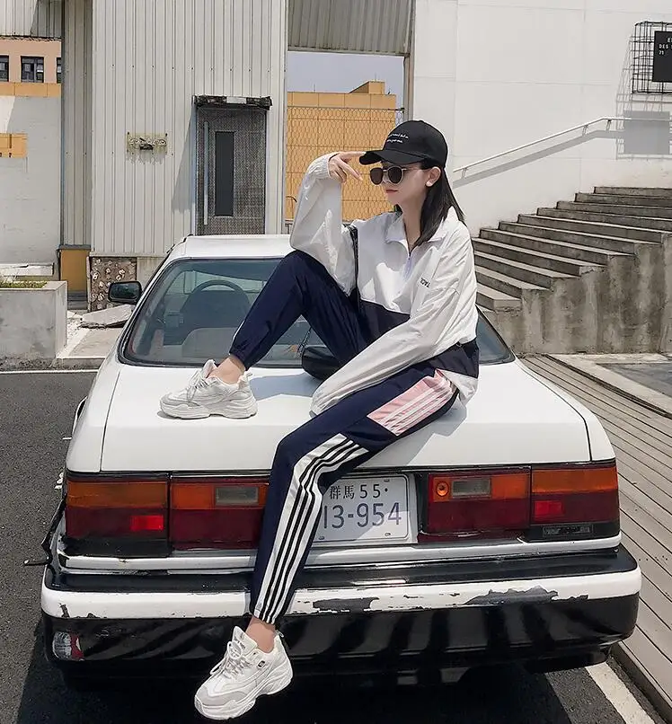 XHJ20 Осенние женские брюки японские Kawaii Harajuku Ulzzang повседневные свободные Ins Harlan повседневные брюки женская одежда для женщин - Цвет: XHJ20