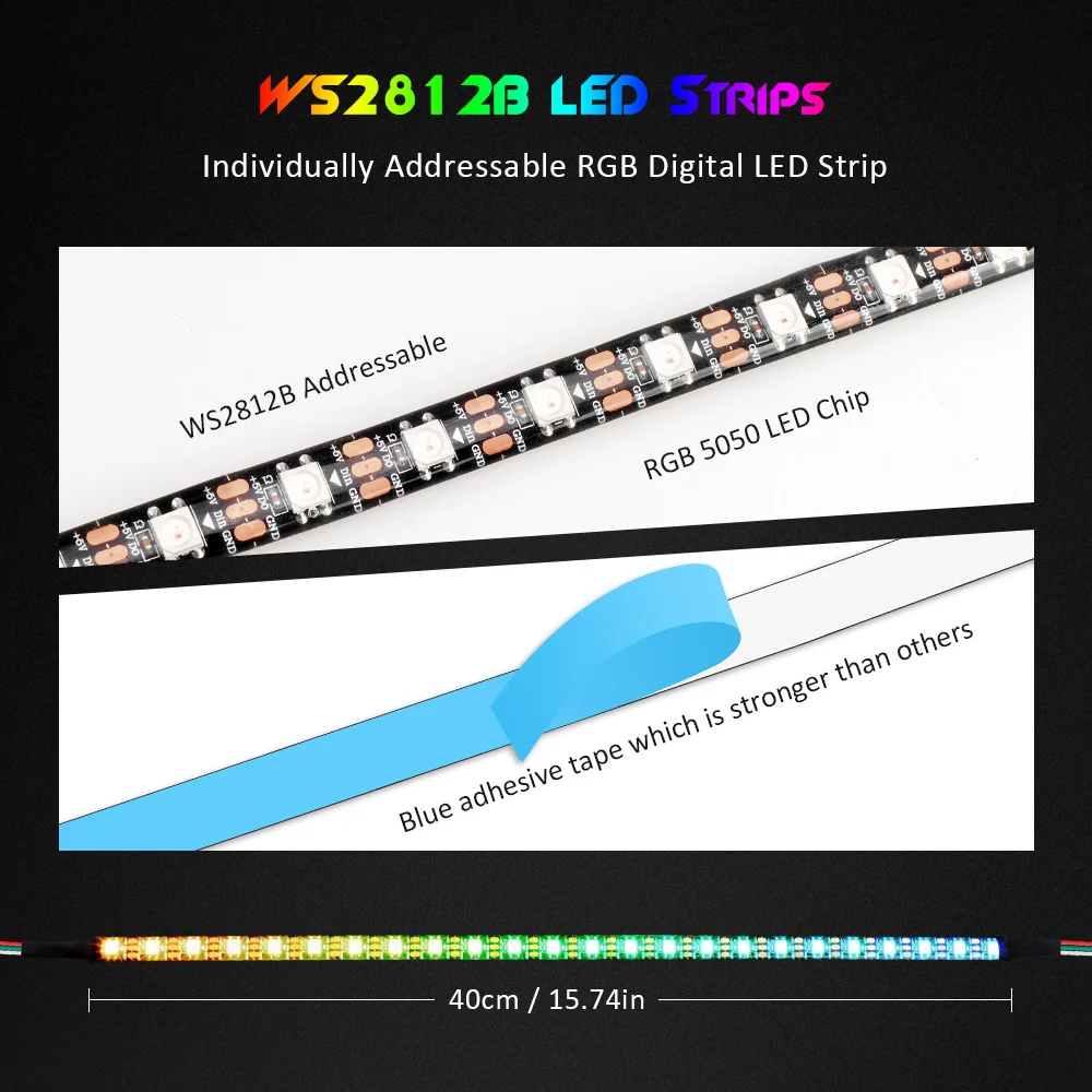 WS2812b цифровой адресуемый светодиодный светильник для ПК, ASUS Aura SYNC RGB 3 pin 5V ADD Header на материнской плате, MSI Mystic светильник SYNC