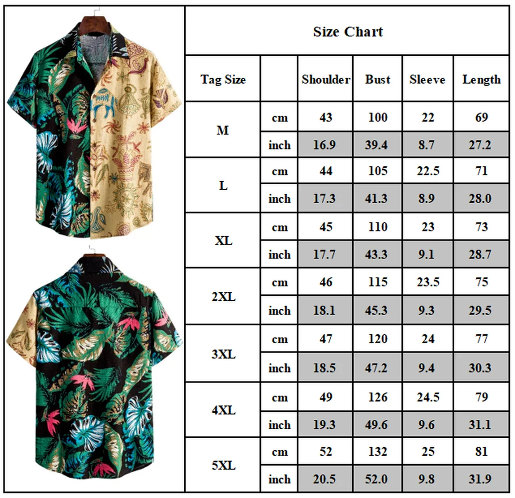 

Mens Hawaiian Floral T Shirts Summer Short Sleeve Beach Casual Tee Top Blouse