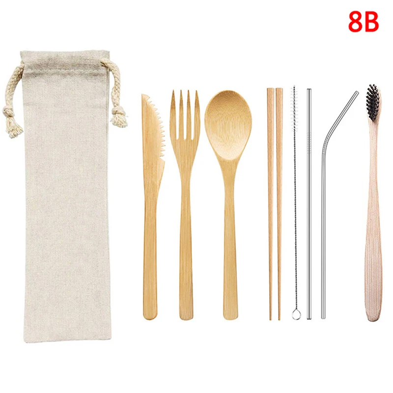 

1Set Portable Travel Eco Friendly Bamboo Toothbrush Sets Plastic-Free Bamboo Tooth Brush Multiple Styles Wholesale