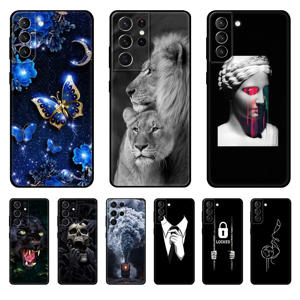 For Samsung Galaxy S21 | S21+ FE  Ultra 5G Case Back For Samsung S21 plus Phone Cover GalaxyS21 S 21 Silicon black tpu case