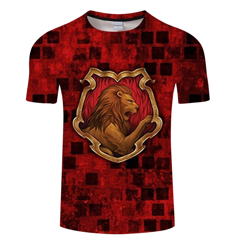 Мужская футболка с принтом льва Homme летняя короткими рукавами для мужчин Gryffindor