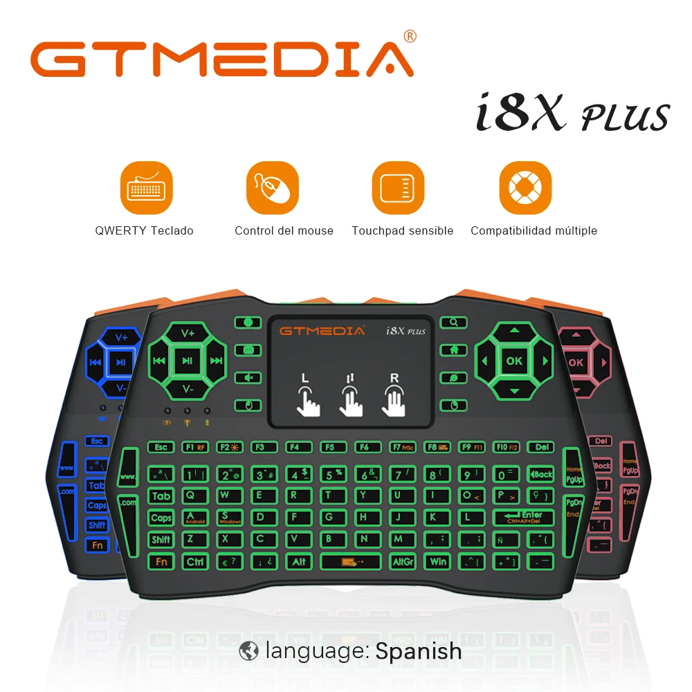 Новинка беспроводная мини клавиатура GTMEDIA i8X Plus с подсветкой 2 4 ГГц воздушная мышь
