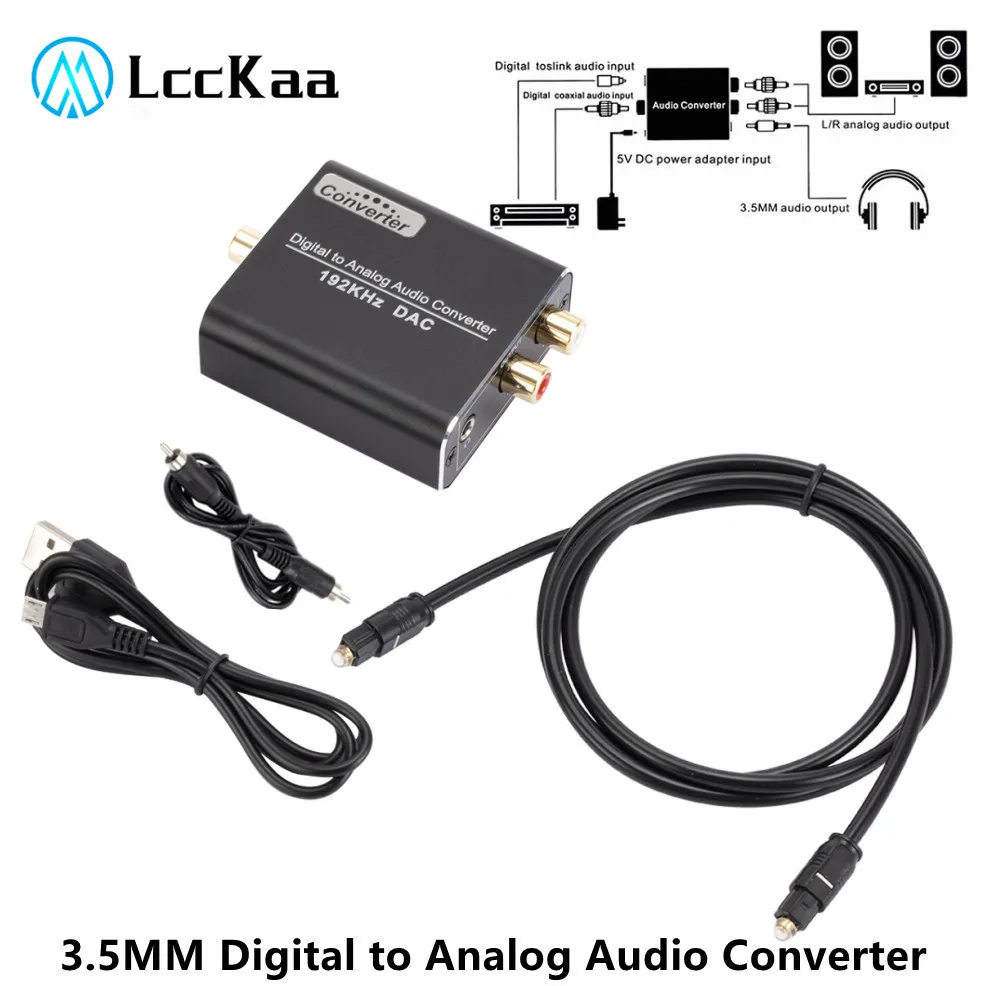 

Digital To Analog Audio Converter 3.5Mm Jack Coaxial Optical Fiber Aux Rca L / R Converter Spdif Digital Audio Decoder Amplifier