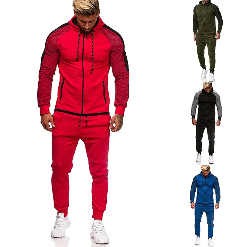 

Men's Hoodies Sweatshirt Sets 2021 Men Fashion Casual Hooded Tracksuit Suit Male Hoodie Pants Joggers Set Winter Gym Sportsuit