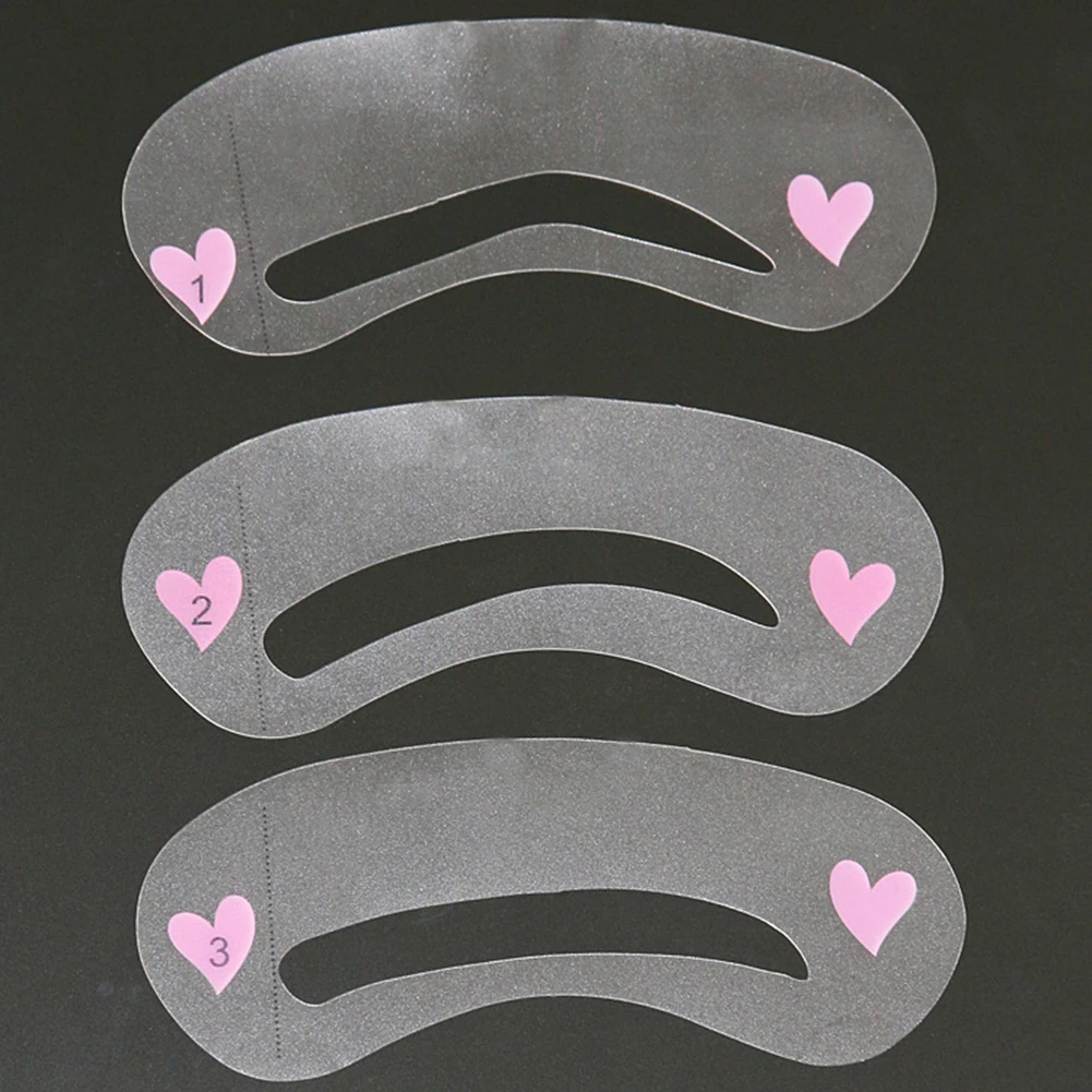 Набор многоразовых трафаретов для бровей из 3 предметов руководство рисования DIY