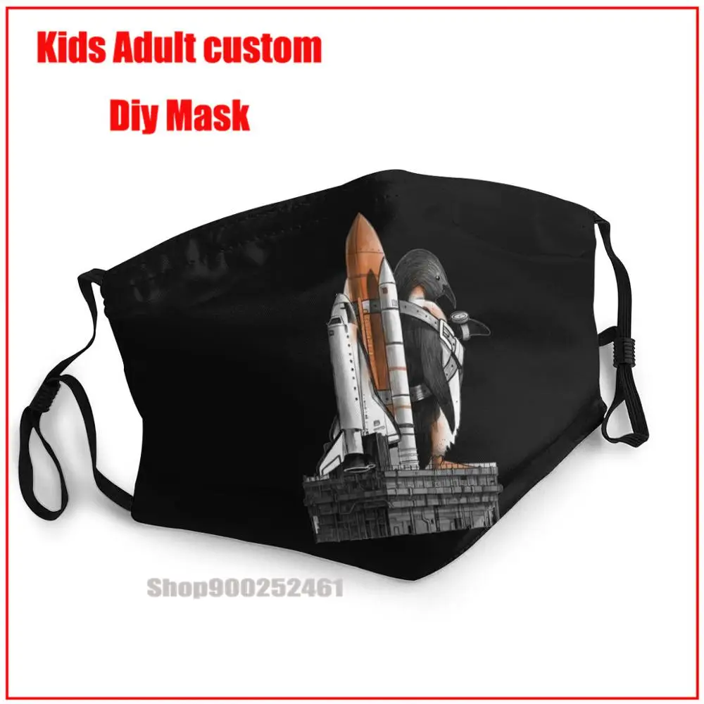 

Penguin's Dream Space Rocket DIY mascarilla reutilizable washable reusable face mask adult fashion mouth mask with design funny