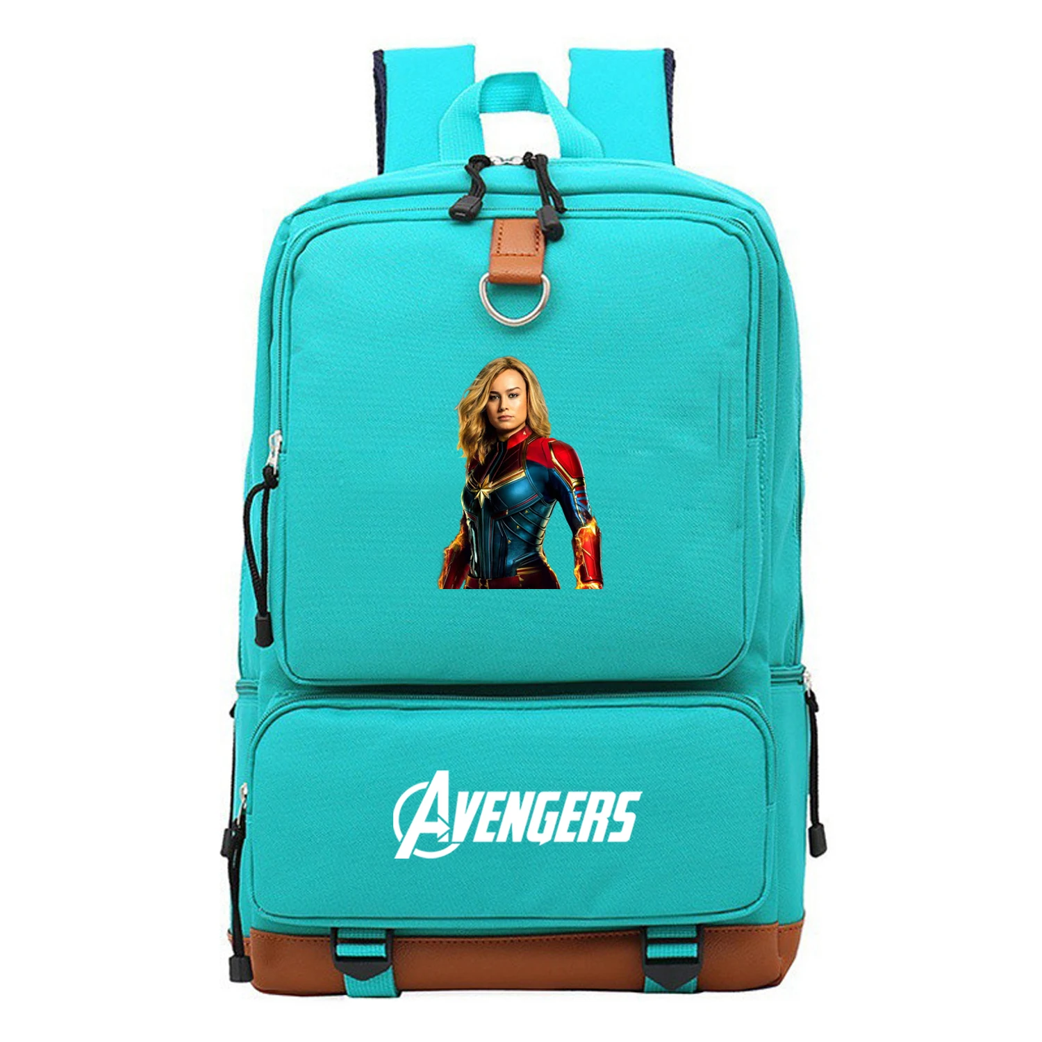 Школьные ранцы с капитаном Марвел, нейлоновый вместительный рюкзак для учеников супергероев, сумка для ноутбука