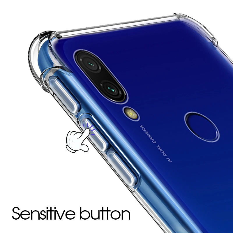 Transparent Airbag Anti-Knock Case For Xiaomi Redmi Note 7 Pro 6A Silicone TPU Phone Cover On 5 6 Plus | Мобильные телефоны и