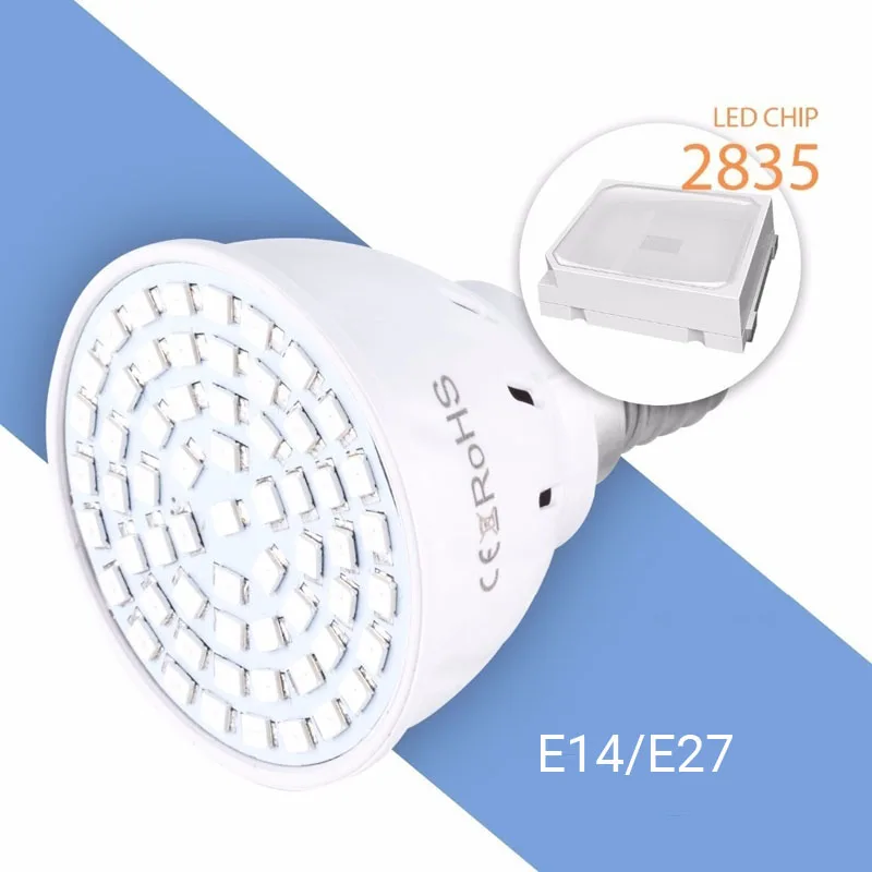 Светильник для роста растений GU10 Красный светильник синий E27 e14 36SMD наполнителя