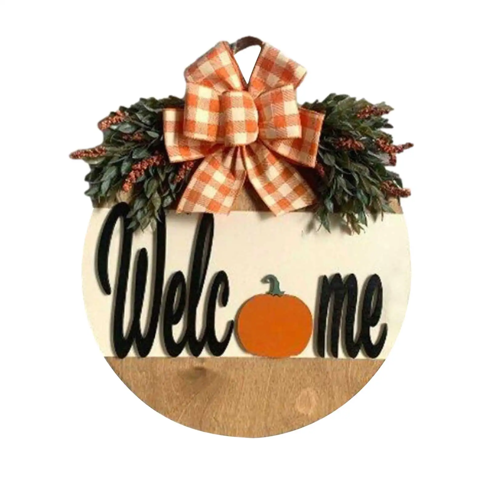 

Autumn Wreath Front Door Welcome Wreath Sign Halloween Artificial Flower Pumpkin Wreath Home Decor Holiday Decoration Fitting