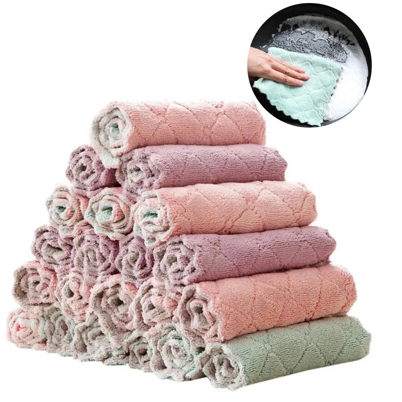 1/6 шт полотенце из микрофибры для мытья кухонной посуды тряпичная посуда бытовая