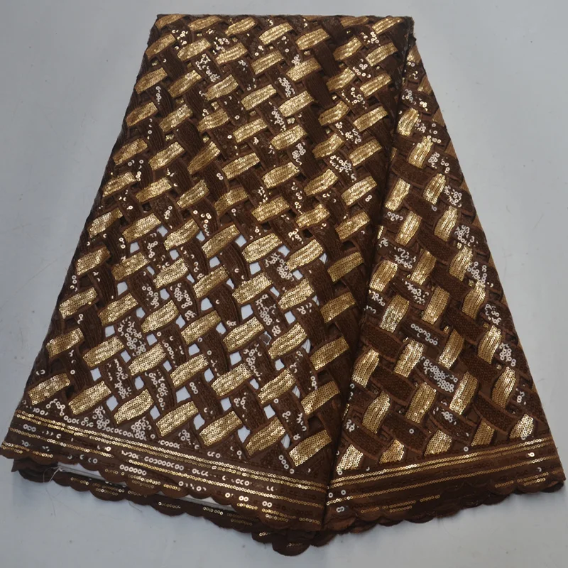 5 ярдов/шт.) Высококачественная африканская кружевная ткань ручной работы из