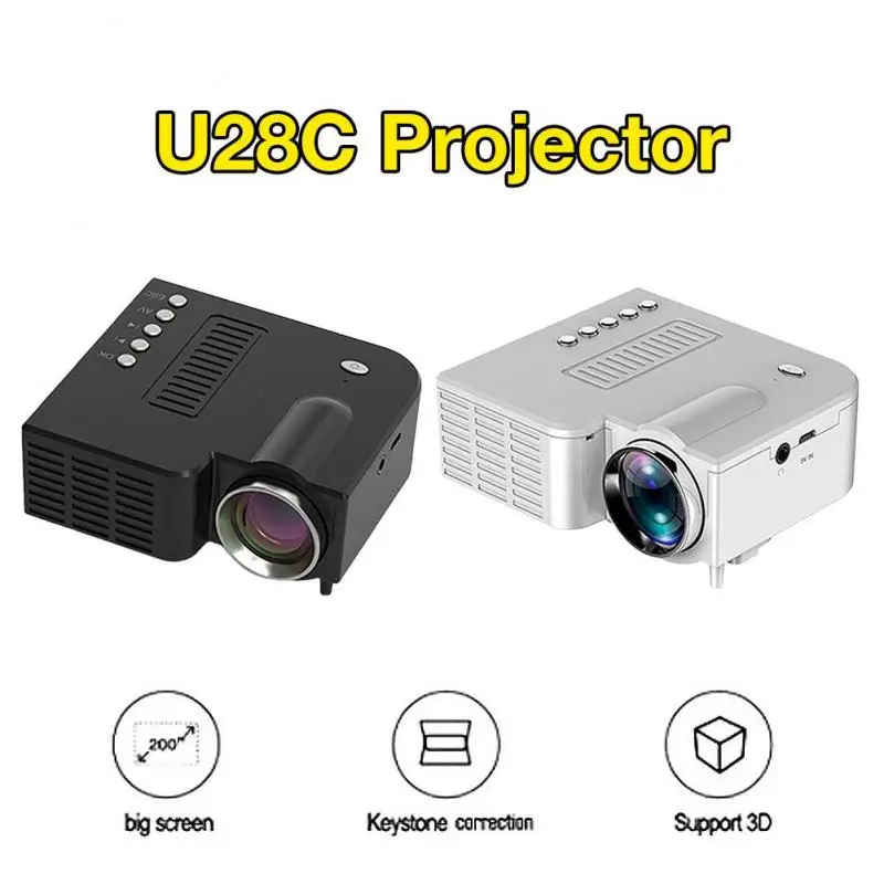 

Мини-проектор UC28C, портативный домашний кинотеатр 1080P, видеопроектор, умный 3D проектор с поддержкой AV-интерфейса/USB/TF-карты для смартфона